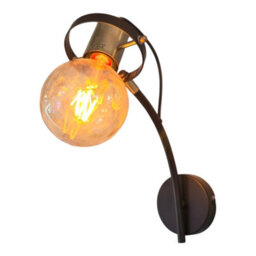 UKEW Led Wall Lamp Adjustable E27 Fitting Vintage Sconce Light Antique Brass Curved - thumbnail 4