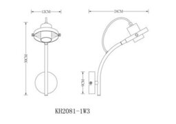 UKEW Led Wall Lamp Adjustable E27 Fitting Vintage Sconce Light Antique Brass Curved - thumbnail 3