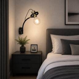 UKEW Led Wall Lamp Adjustable E27 Fitting Vintage Sconce Light Antique Brass Curved - thumbnail 6