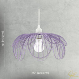 Happy Homewares Mate Lilac Metal Wire Overlapping Petal Ceiling Pendant Light Shade - thumbnail 7