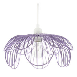 Happy Homewares Mate Lilac Metal Wire Overlapping Petal Ceiling Pendant Light Shade - thumbnail 1