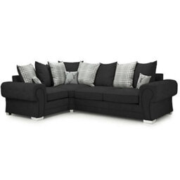 Verona Black Sofa Bed Right Hand Facing Corner (Scatter Back) - thumbnail 2