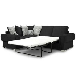 Verona Black Sofa Bed Right Hand Facing Corner (Scatter Back) - thumbnail 1