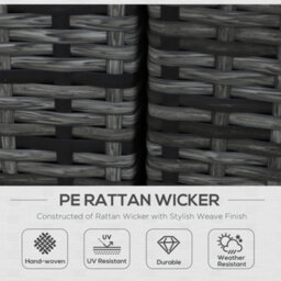 Outsunny 8Pc Rattan Sofa Garden Furniture Aluminium Outdoor Patio Set Grey - thumbnail 4