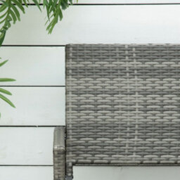 Outsunny Patio Rattan 2 Seater Garden Bench Love Seater Garden Armchair Grey - thumbnail 7