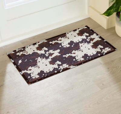 Artsy Doormats Brown Cow Print Indoor Outdoor Mat - image 1