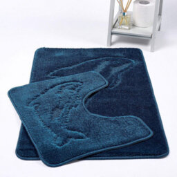 Homes & Linen Dolphin Teal Bath Mats Non Slip Bathroom Mats 2 Piece Pedestal And Bath Mat Set