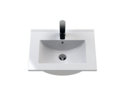 Hudson Reed Juno Wall Hung 2 Soft Close Door Vanity Unit With Minimalist 1Tap Hole Basin In Metallic Slate Finish, 500mm - thumbnail 5