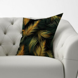 Warren Reed Designer Golden Palm Leaves Cushions 33Cm X 48Cm - thumbnail 2