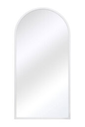 MirrorOutlet The Arcus White Metal Framed Arched Garden Wall Mirror 120Cm X 60Cm - thumbnail 2