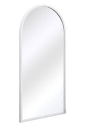 MirrorOutlet The Arcus White Metal Framed Arched Garden Wall Mirror 120Cm X 60Cm - thumbnail 3