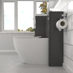 Nes Home Anthracite Basin Vanity Cabinet With Wc Unit & Back To Wall Toilet - thumbnail 3