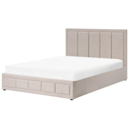 Beliani Ottoman Bed Fabric Quiberon 160 X 200 Cm (Eu King Size) Beige - thumbnail 4