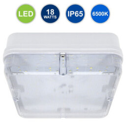 Long Life Lamps Company 18W Square Led Ceiling Flush Mount Light Ip65 6500K Bright Daylight 0841S-F - thumbnail 1