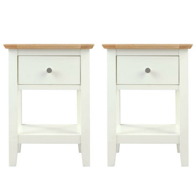 Hallowood Furniture Clifton Oak Painted Lamp Table (Pair) - image 1