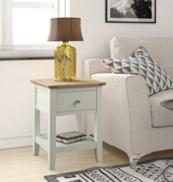 Hallowood Furniture Clifton Oak Painted Lamp Table (Pair) - thumbnail 8
