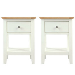 Hallowood Furniture Clifton Oak Painted Lamp Table (Pair) - thumbnail 1