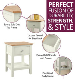 Hallowood Furniture Clifton Oak Painted Lamp Table (Pair) - thumbnail 2