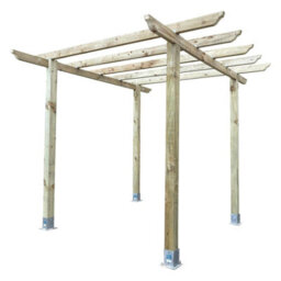 Premier Garden Supplies Traditional Pergola 10X10Ft Square 3X3X3M + 4X Feet. Heavy Duty Wooden Diy Kit Patio/bbq/hot Tub/seating Area (Hxwxd M) - thumbnail 2