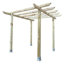 Premier Garden Supplies Traditional Pergola 10X10Ft Square 3X3X3M + 4X Feet. Heavy Duty Wooden Diy Kit Patio/bbq/hot Tub/seating Area (Hxwxd M) - thumbnail 1