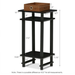 Walplus Furinno Turn-N-Tube Tall End Table With Bin, Espresso/brown, Set Of 2 - thumbnail 3