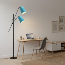 Fabric Lampshade With Premium Quality Free A60 Led Bulb Light Blue 2Pack Light Shade For Floor Lamps - thumbnail 2