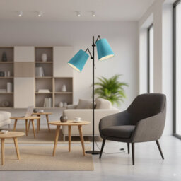 Fabric Lampshade With Premium Quality Free A60 Led Bulb Light Blue 2Pack Light Shade For Floor Lamps - thumbnail 7