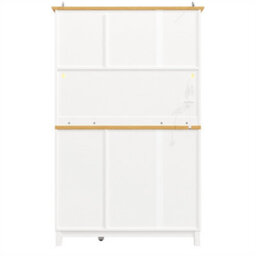 Abrihome Sideboard, Storage Cabinet, Kitchen Cabinet, Buffet Cabinet, Farmhouse Style, 4 Doors, With Led Light Strip & Drink Holders, White - thumbnail 6