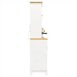 Abrihome Sideboard, Storage Cabinet, Kitchen Cabinet, Buffet Cabinet, Farmhouse Style, 4 Doors, With Led Light Strip & Drink Holders, White - thumbnail 8