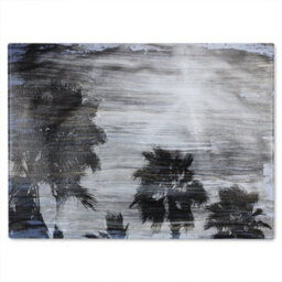Benjamin Tate Design Silver And Black Palm Glass Chopping Board - thumbnail 2