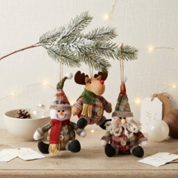 Christmas Plush Tree Decor Hanging Plush Ornaments Set Of 3 - thumbnail 1