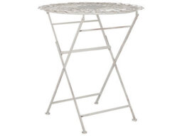 Beliani Vintage Distressed White Metal Bistro Chair - Foldable, Weather-Resistant Outdoor Seating, 76Cm H - thumbnail 3
