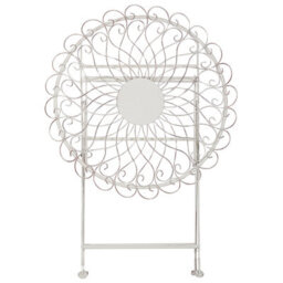 Beliani Vintage Distressed White Metal Bistro Chair - Foldable, Weather-Resistant Outdoor Seating, 76Cm H - thumbnail 2
