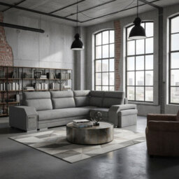Alvares Living Room Corner Sofa Bed With Polyurethane Foam Wave Springs Loose Back Cushions 305X205X90Cm Grey Right - thumbnail 1