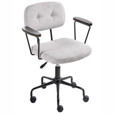 Beliani Desk Chair Algerita Fabric Light Grey - image 1