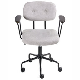 Beliani Desk Chair Algerita Fabric Light Grey - thumbnail 5
