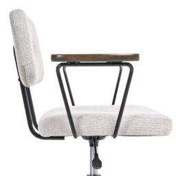 Beliani Desk Chair Algerita Fabric Light Grey - thumbnail 6