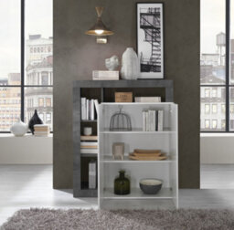 FurniComp LTD Furnicomp Lorenzo 2 Door White Gloss And Anthracite Tall Sideboard/highboard - thumbnail 2