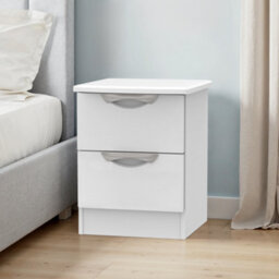 Chelsea Ready Assembled Gloss White No Effect 2 Drawer Chest (H)505mm (W)395mm (D)415mm - thumbnail 1