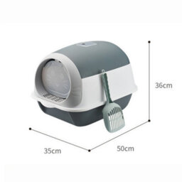 GardenSkill Hooded Cat Litter Tray With Flap Door - Covered High-Sided Litter Box - Anti-Spill Easy Clean Indoor Toilet For Cats And Kittens - thumbnail 6