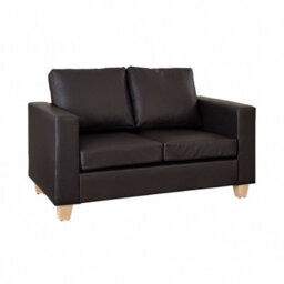 Home Detail Enderby Faux Leather Sofa 2 Seater Cushioned Settee Modern Living Home Couch Sofa In A Box Brown - thumbnail 2