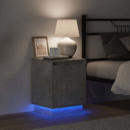 Berkfield Modern Bedside Cabinets With Led Lights 2 Pcs Concrete Grey 39X34,5X50 Cm - thumbnail 5