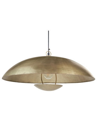 Wyld And Coco Luminalux Brass Pendant Lamp - Handcrafted Iron Dome Ceiling Light, W60 X D60 X H150Cm - image 1