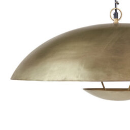 Wyld And Coco Luminalux Brass Pendant Lamp - Handcrafted Iron Dome Ceiling Light, W60 X D60 X H150Cm - thumbnail 4