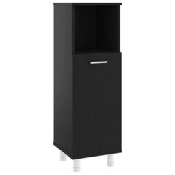 Berkfield Bathroom Cabinet Black 30X30X95 Cm Engineered Wood - thumbnail 2
