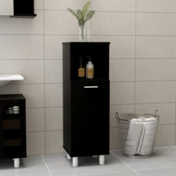 Berkfield Bathroom Cabinet Black 30X30X95 Cm Engineered Wood - thumbnail 1