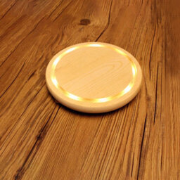 Living And Home Spherical Immortal Glass Cover With Wood Base And Warm White Light 25Cm - thumbnail 5