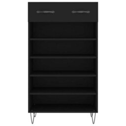 Berkfield Shoe Cabinet Black 60X35X105 Cm Engineered Wood - thumbnail 6
