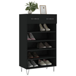 Berkfield Shoe Cabinet Black 60X35X105 Cm Engineered Wood - thumbnail 3