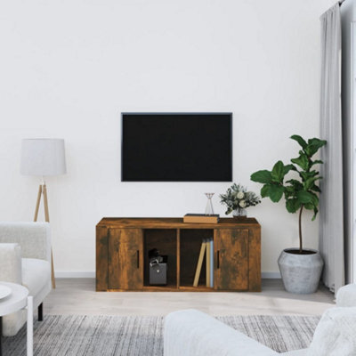 Walplus Tv Cabinet Smoked Oak 100X35X40 Cm Engineered Wood - image 1